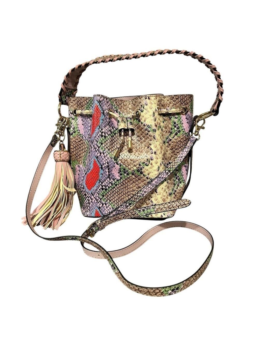 ALDO Dororyth Bucket Drawstring Bag Crossbody Multicolor Snakeskin Vegan Leather